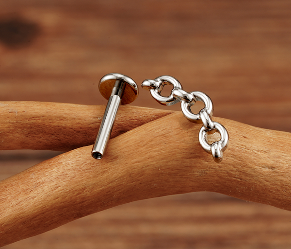 CHAIN STUD PLATEADO  (unidad)