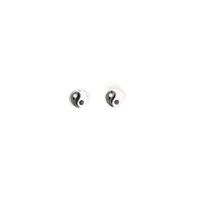 YIN-YANG STUD PLATEADO (UNIDAD)