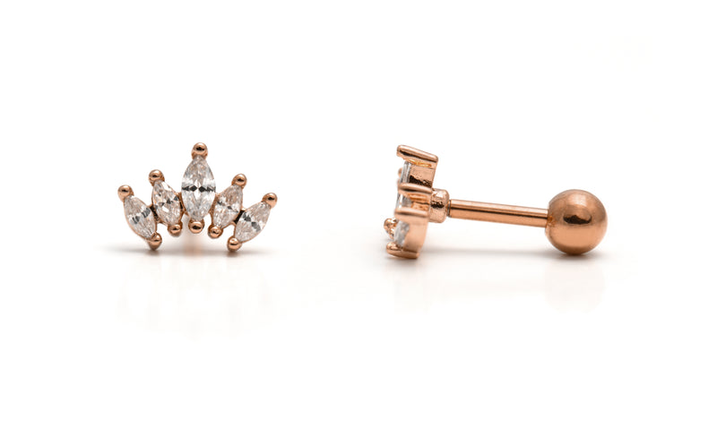 CROWN STUD ROSE GOLD (UNIDAD)