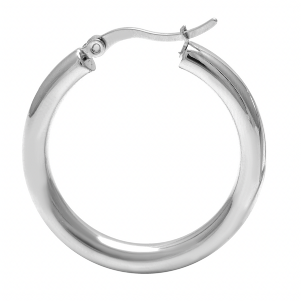 LARGE BASIC CHUNKY HOOPS PLATEADOS