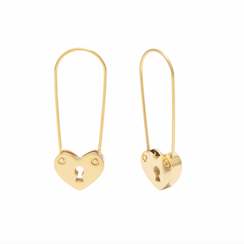 LOCK YOU EARRINGS DORADOS