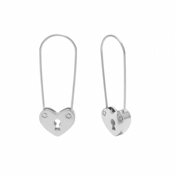 LOCK YOU EARRINGS PLATEADOS