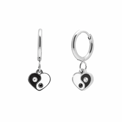 YIN TO MY YANG HOOPS PLATEADO