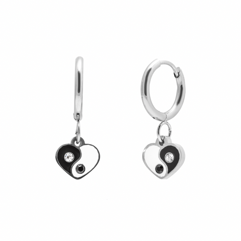 YIN TO MY YANG HOOPS PLATEADO